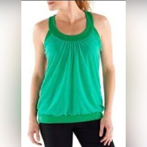 REI Active Green Split Time Draped T-Back Tank Top Size Large